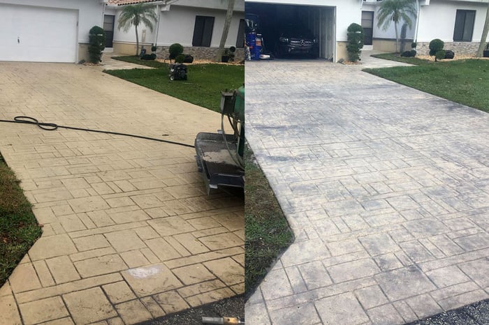 sandblasting a concrete driveway easily