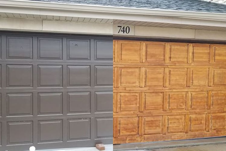 wood restoration on a garage