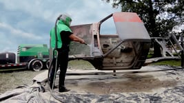 Vapor Blasting a car