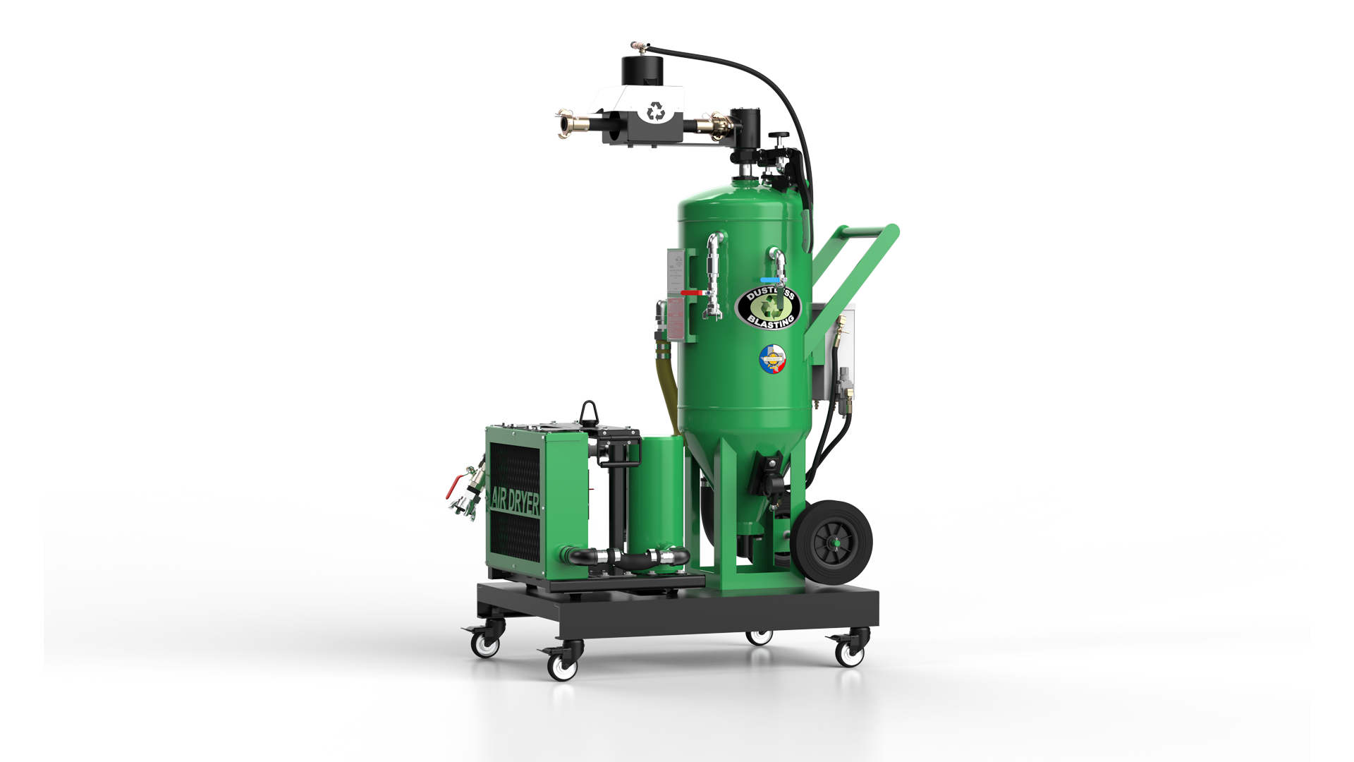 Dustless Blasting's DB350 compressor ready cart