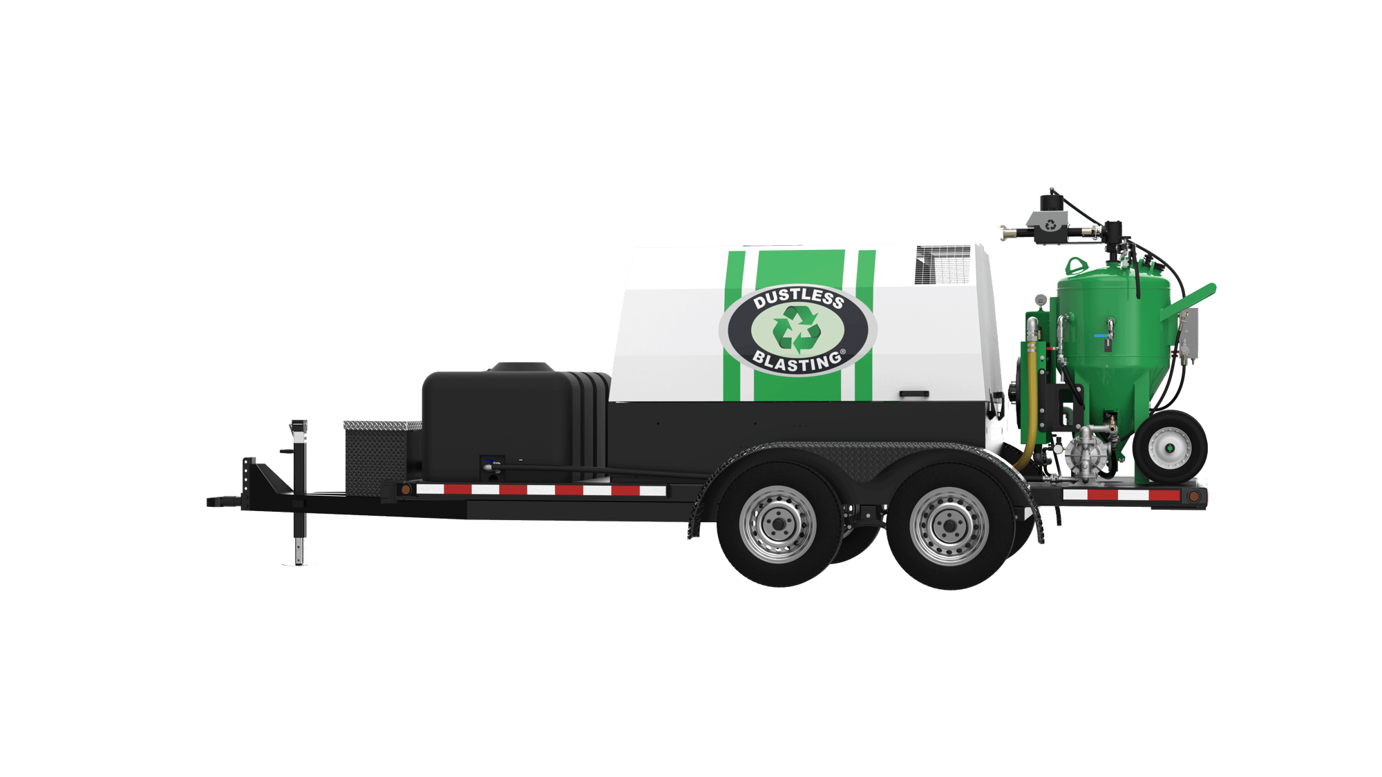 Dustless Blasting's DB800 Mobile S sandblasting trailer.