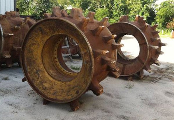 rusted heavy equipment wheels