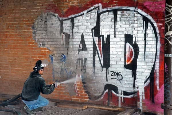 Graffiti Restoration with Dustless Blasting