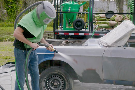 Vapor Blasting a car