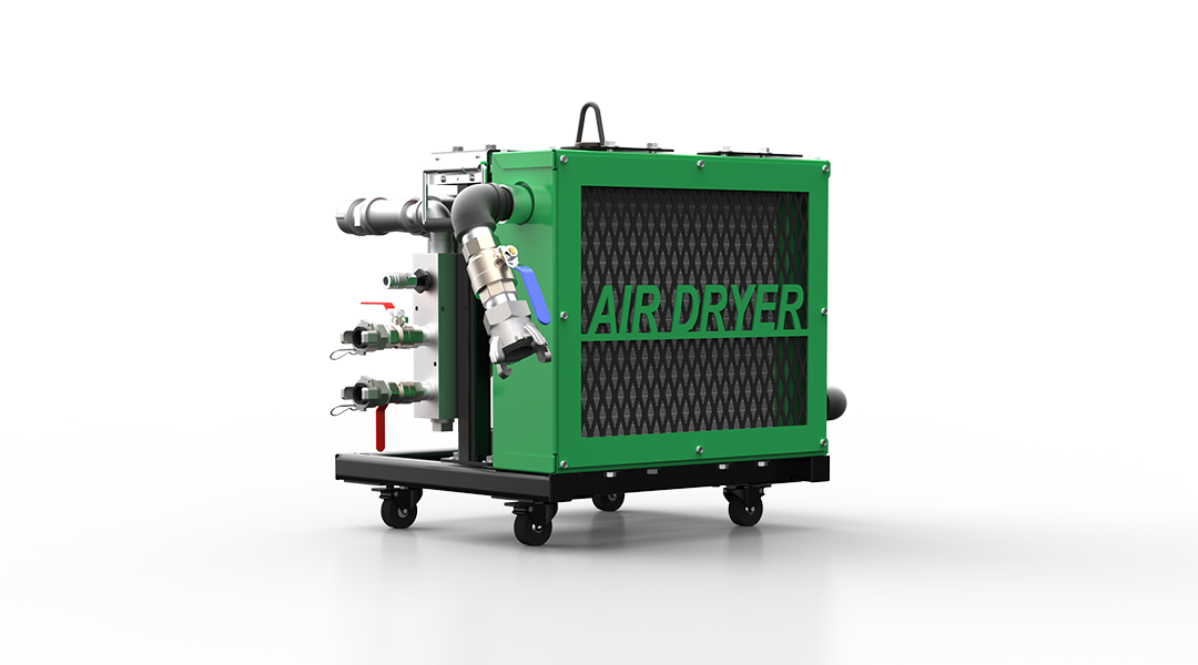 Dustless Blasting's portable ADCS air drying and cooling system.