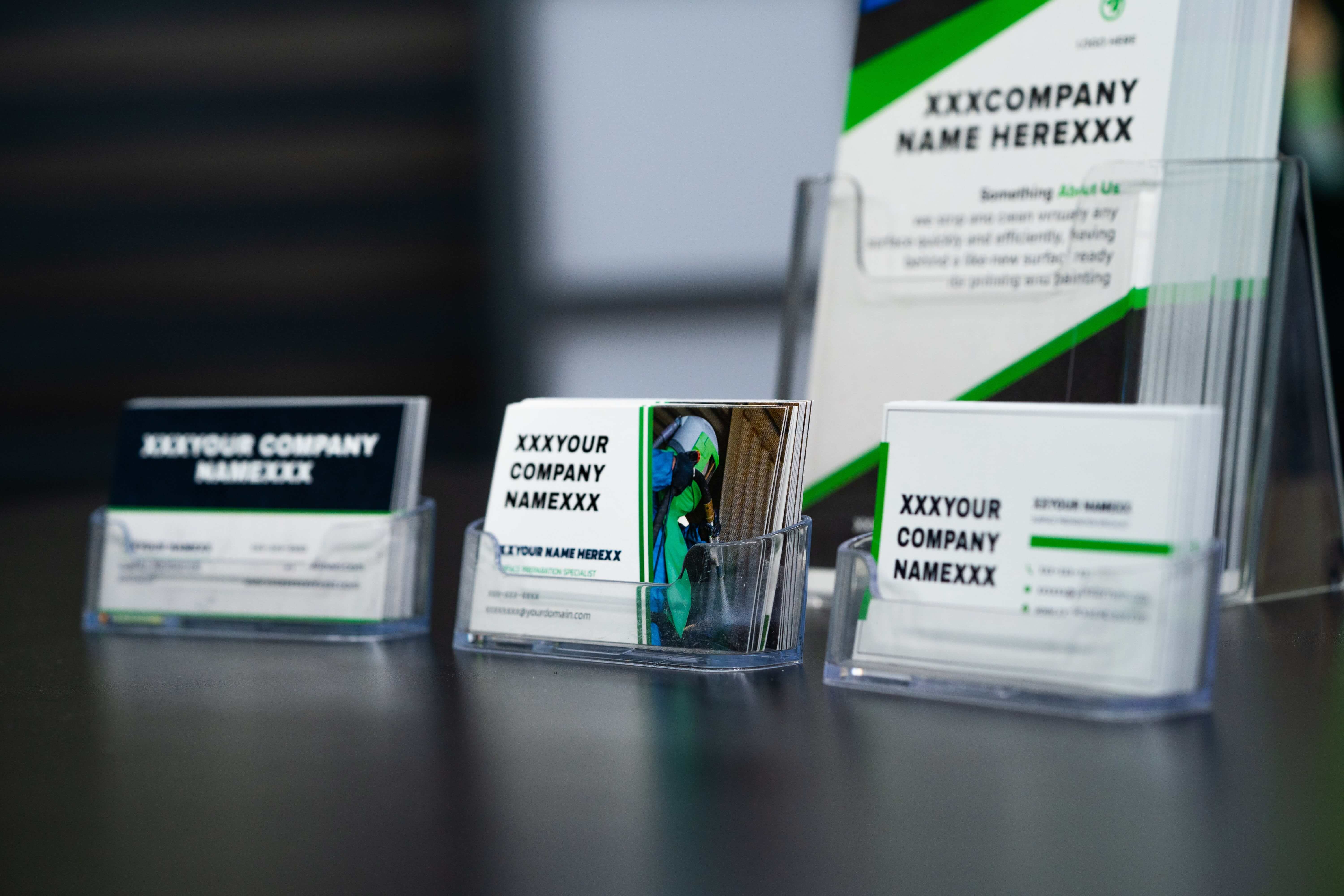 Rack cards and business cards-close up