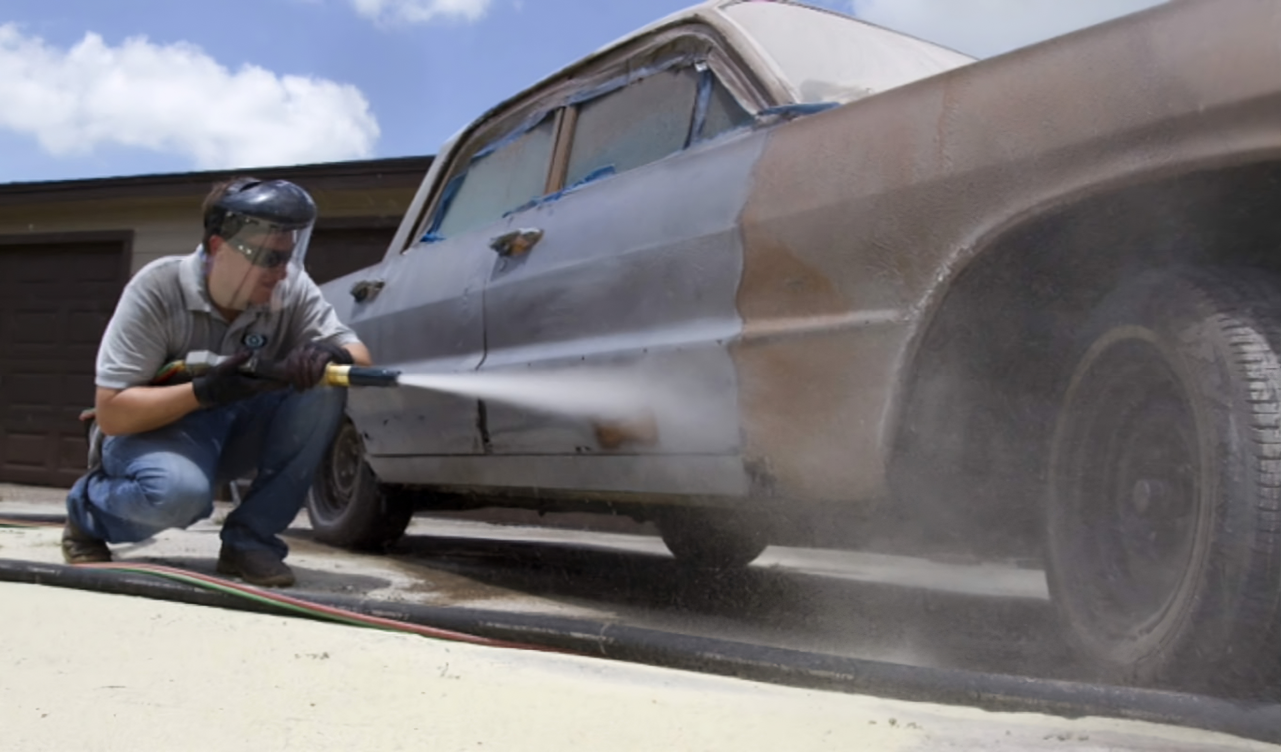 Sandblasting-a-car-transformed