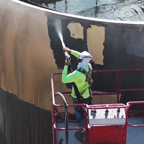 Wet Blasting open water tank