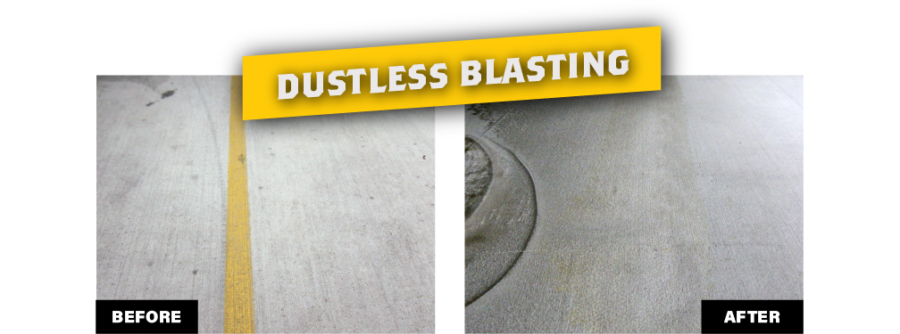 dustless blasting to remove line stripe