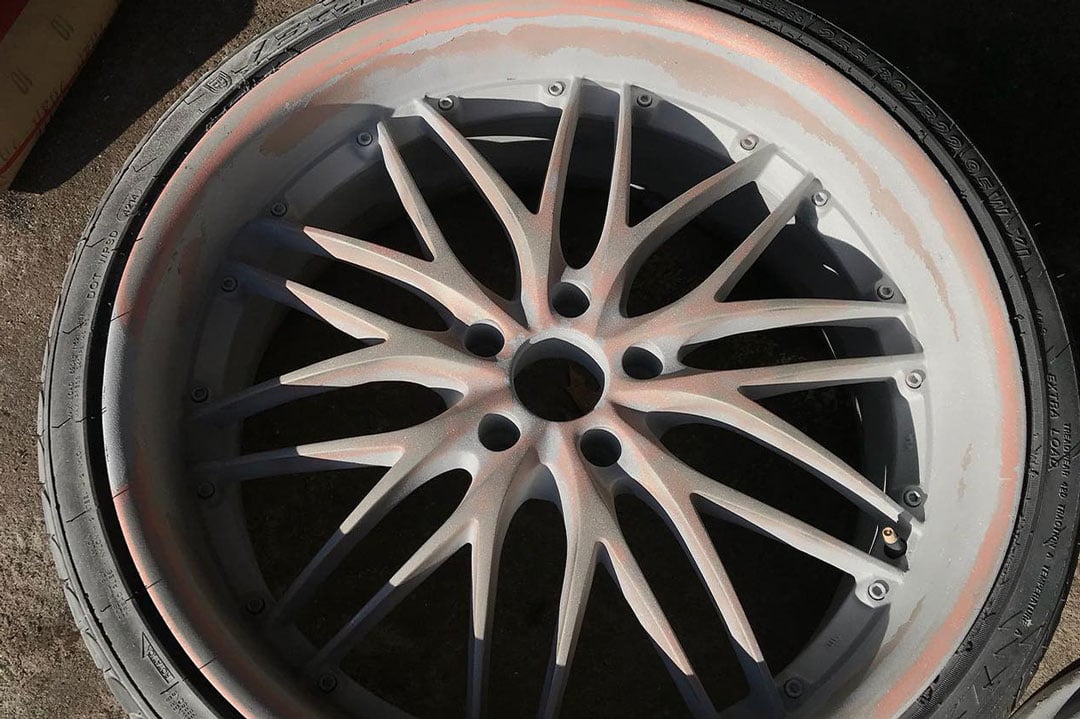 BMW rims sandblasted and restored