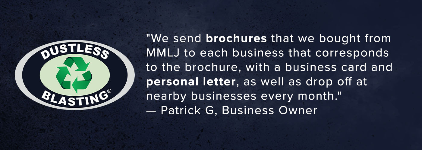 brochure and personal letter - quote from business owner patrick grimes