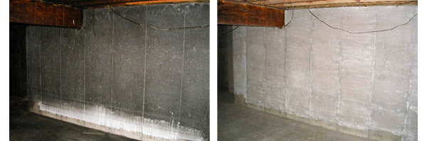 before and after of mold removal with soda blasting