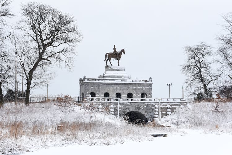 Restoration of historical sites in the winter