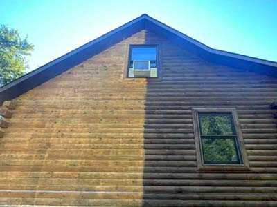 Sandblasting wood and log homes