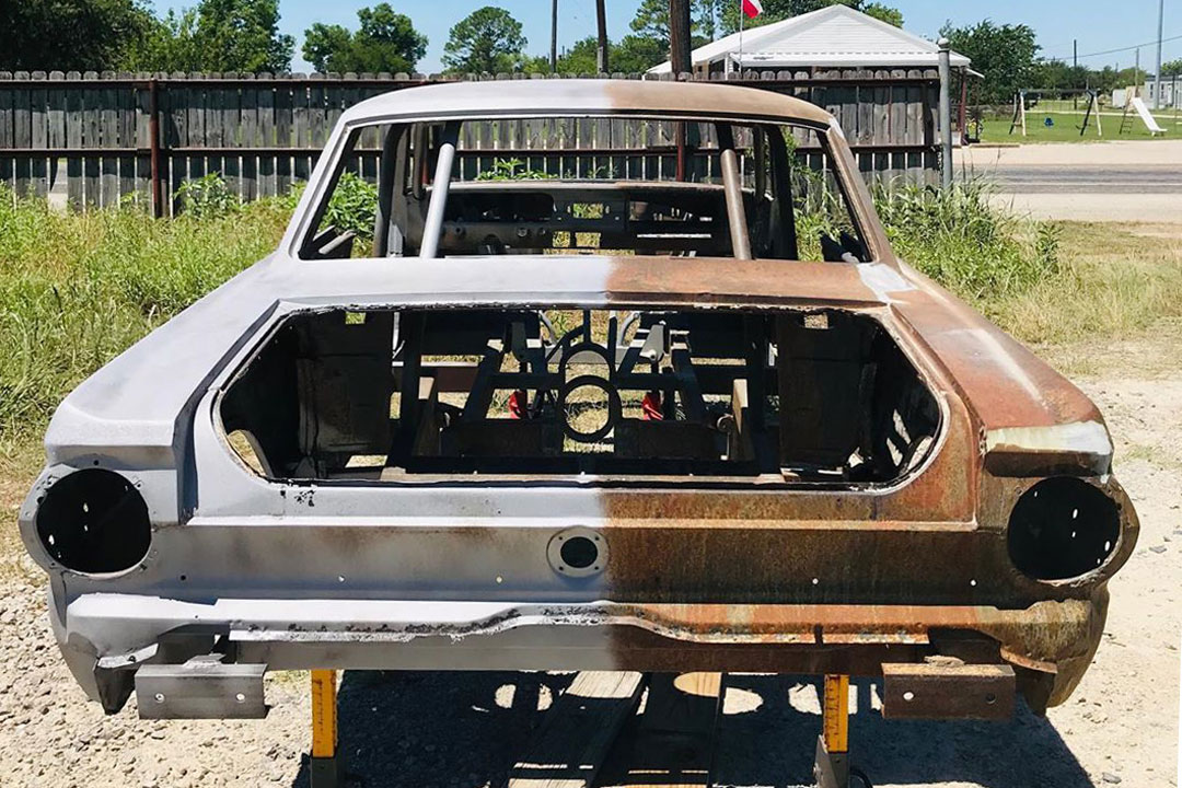 rust removal from 1964 ford falcon race car