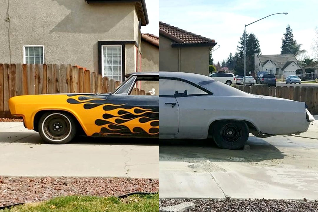 1966 impala with flame paint job removed