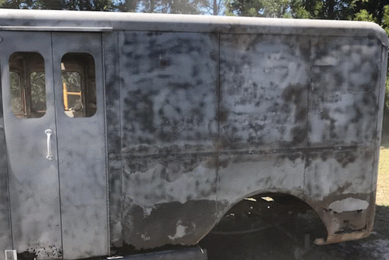 heavy rust removed from an old truck