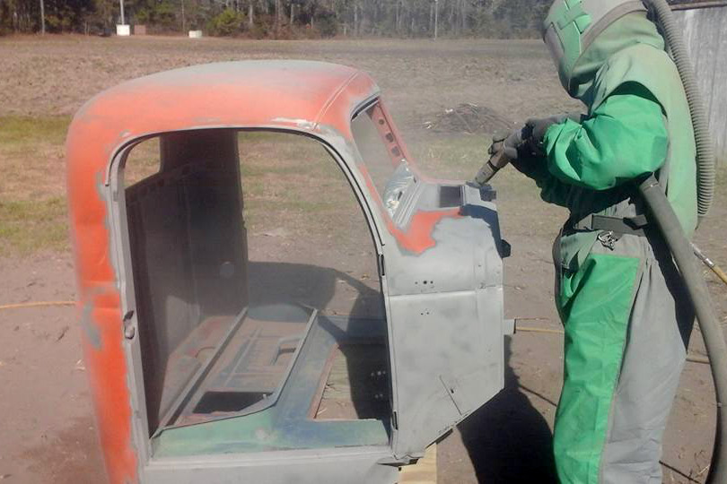 removing orange paint from auto cab