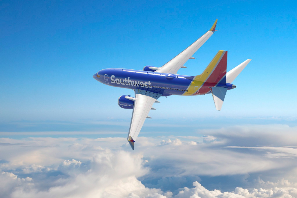 Southwest plane flying