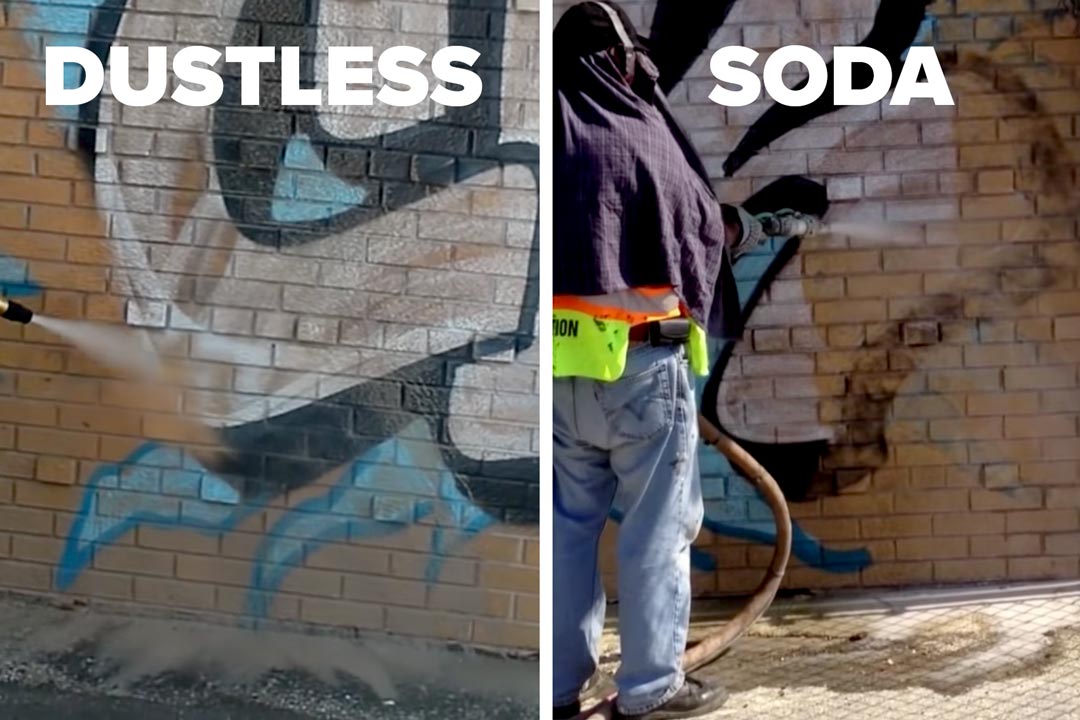 Dustless Blasting for Graffiti Removal