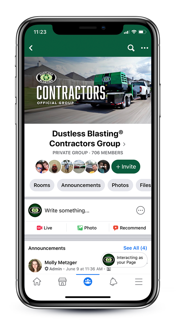 official dustless blasting facebook group