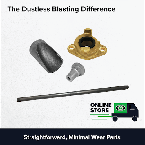 Minimal wear parts with dustless blasting