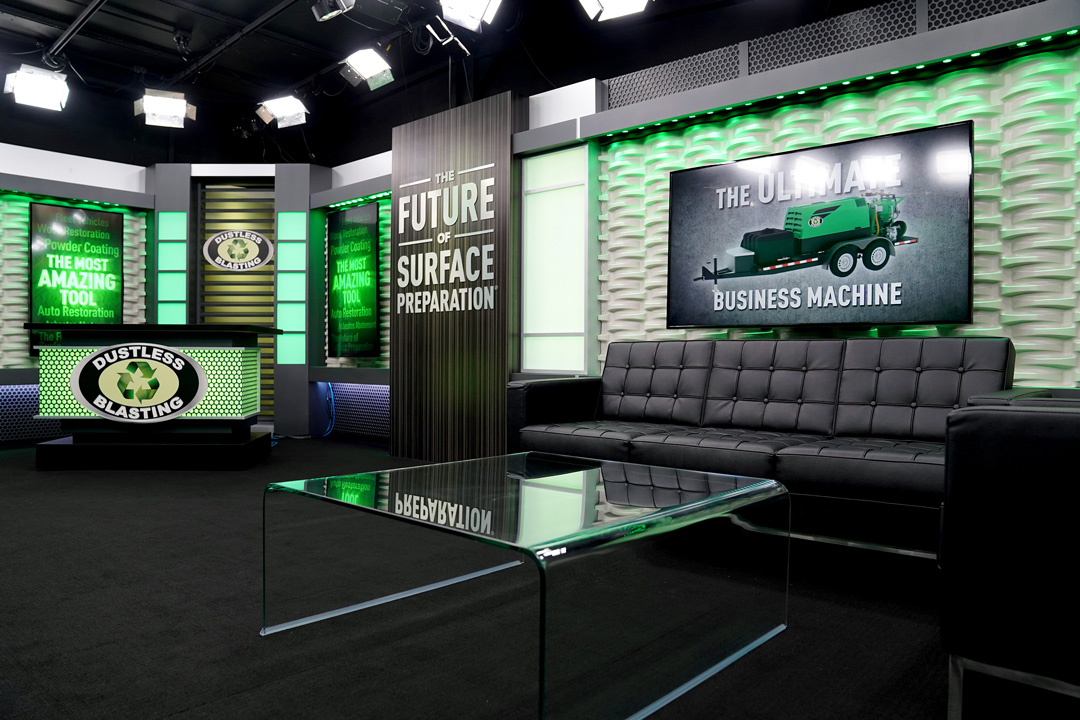 interview area of dustless blasting film studio